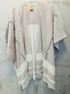 Universal Thread Cotton Komona Style Tunic  Top with Fringe One Size Fits Most